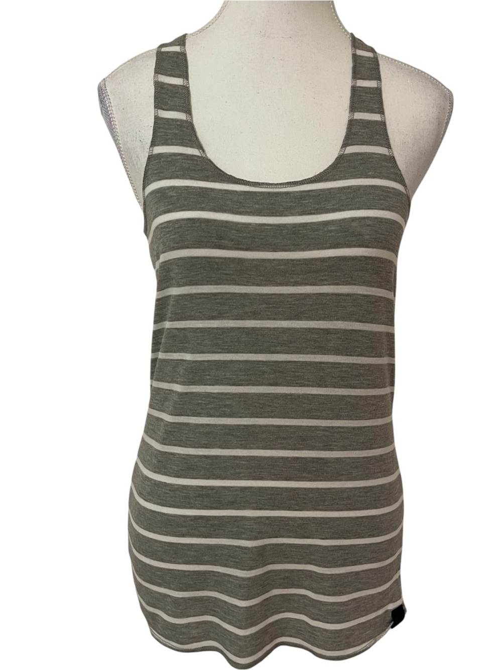 Oakley XS Grey & White Striped Racerback Tank